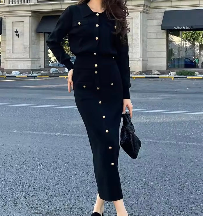 Lucille Elegant Knitted Skirt & Top Set