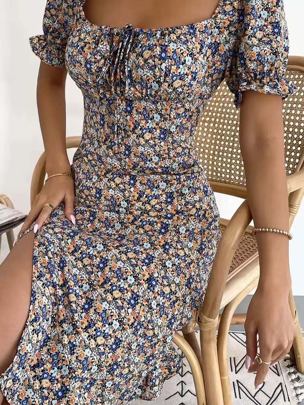 Sienna Floral Print Midi Summer Dress