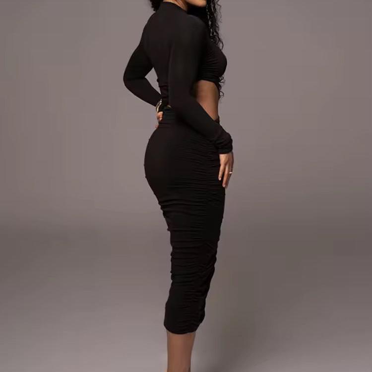Lacey Cut Out Bodycon Midi Dress