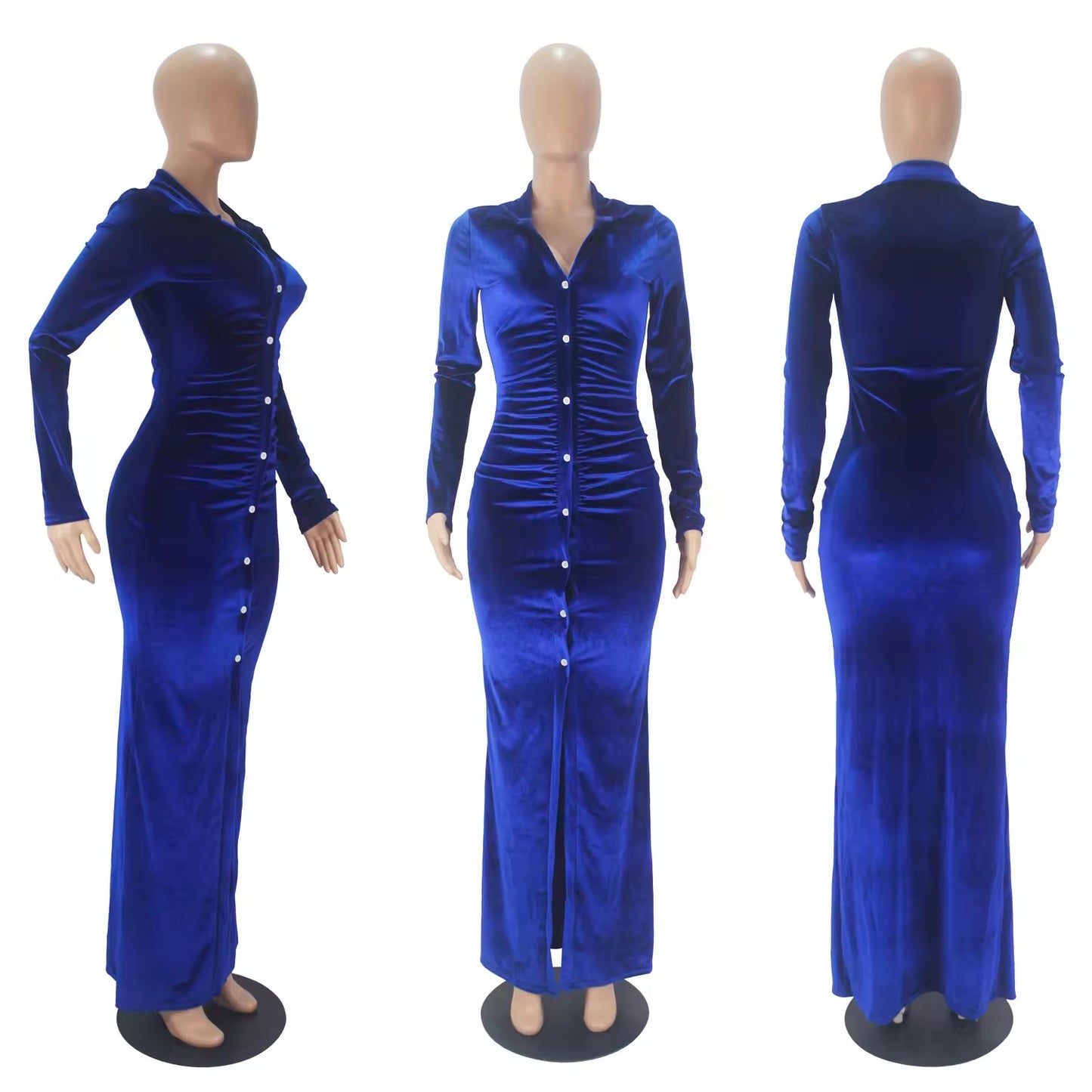 Penelope Soft Velvet Bodycon Maxi Dress