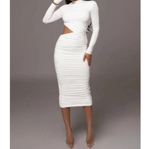 Lacey Cut Out Bodycon Midi Dress