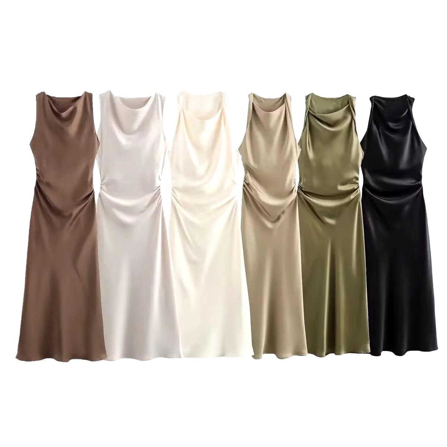 Oakley A Line Satin Midi Dress