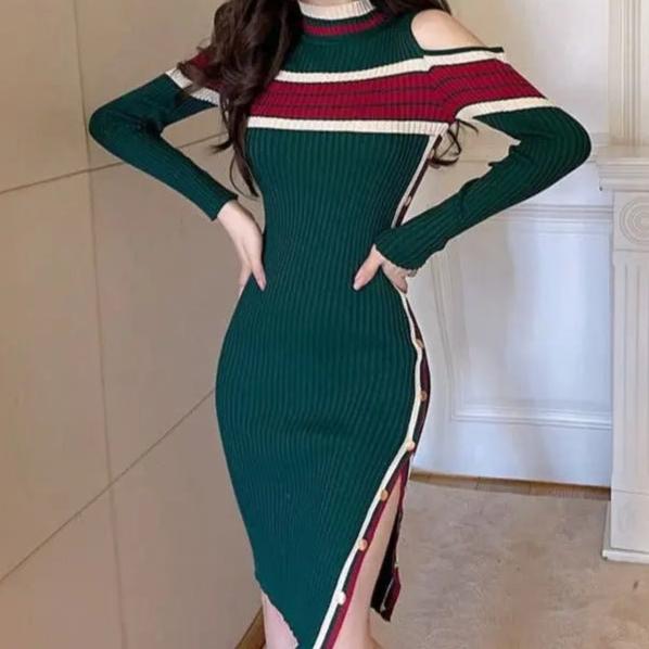 Riley Elegant Luxe Bodycon Soft Knit Midi Dress - House Of Reese