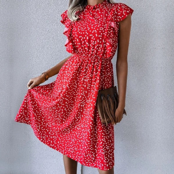 Sofia Elegant Printed A Line Midi Dress