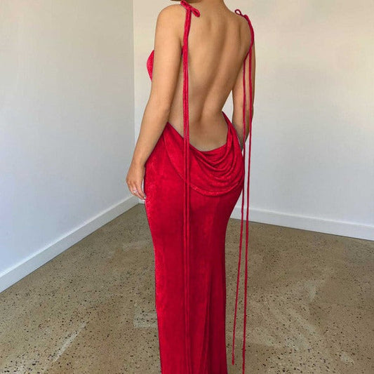 Sienna Slinky Backless Bodycon Maxi Dress