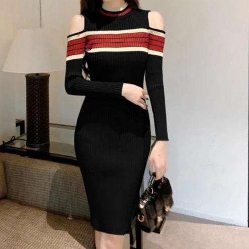 Riley Elegant Luxe Bodycon Soft Knit Midi Dress