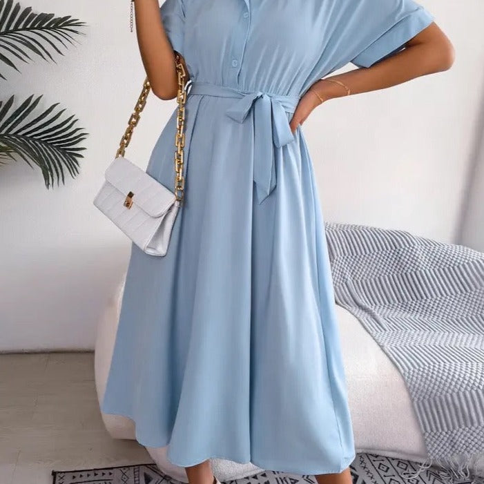 Laura Chic Shirt Summer Dress Midi