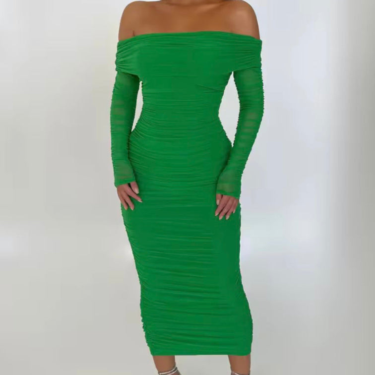 Dakota Mesh Off Shoulder Bodycon Midaxi Dress