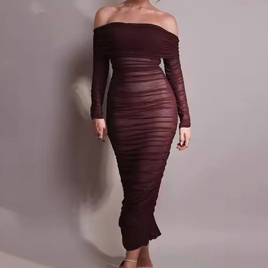 Dakota Mesh Off Shoulder Bodycon Midaxi Dress