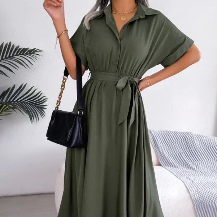 Laura Chic Shirt Summer Dress Midi