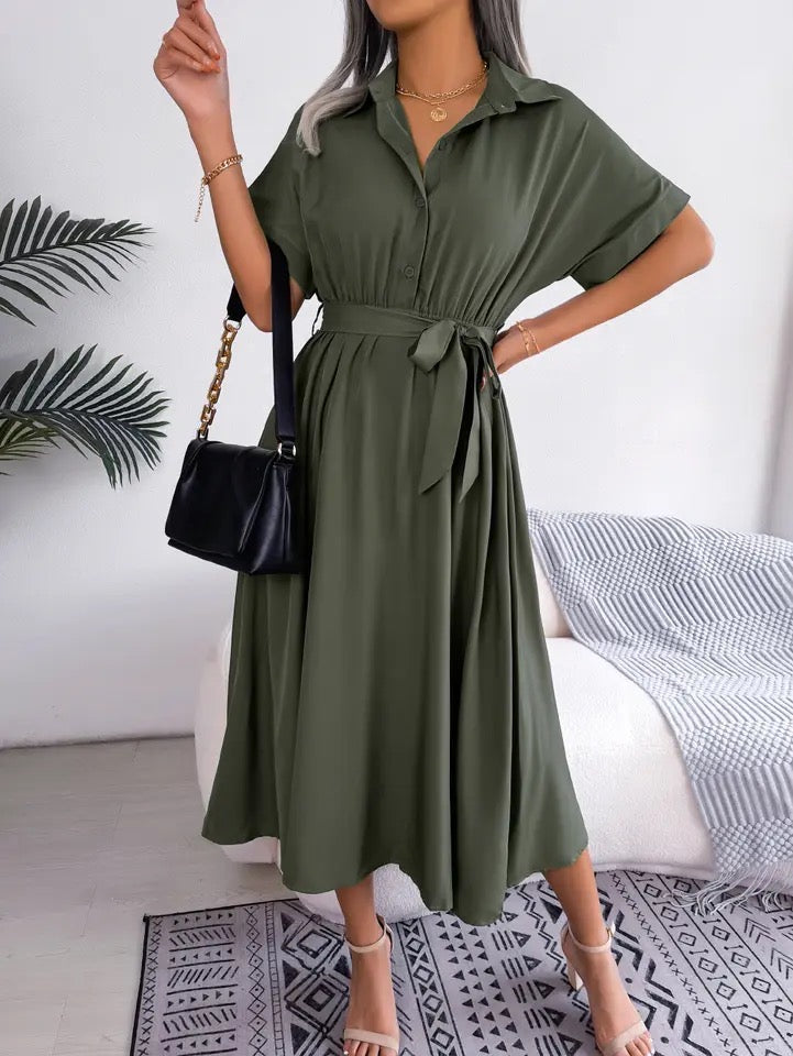 Laura Chic Shirt Summer Dress Midi