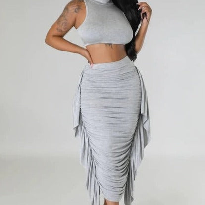 Charlotte Bodycon Frill Skirt & Top Two Piece Set