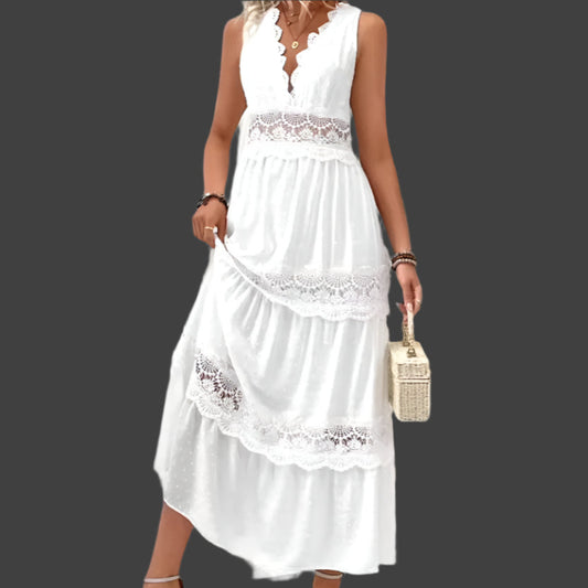 Murphy White A-Line Maxi Dress