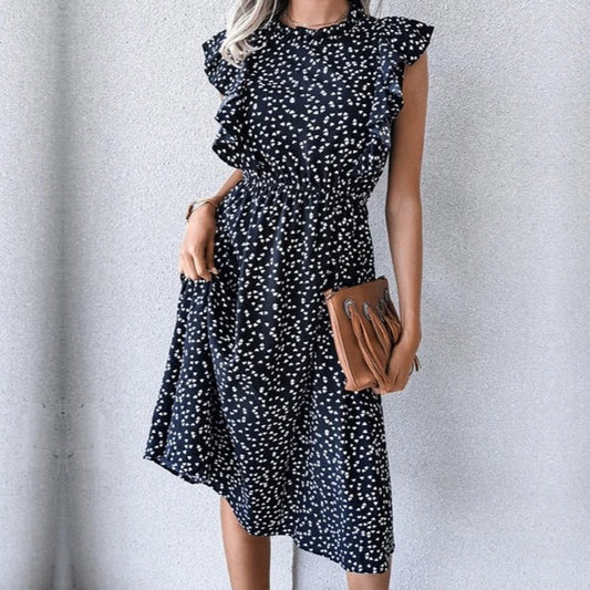 Sofia Elegant Printed A Line Midi Dress