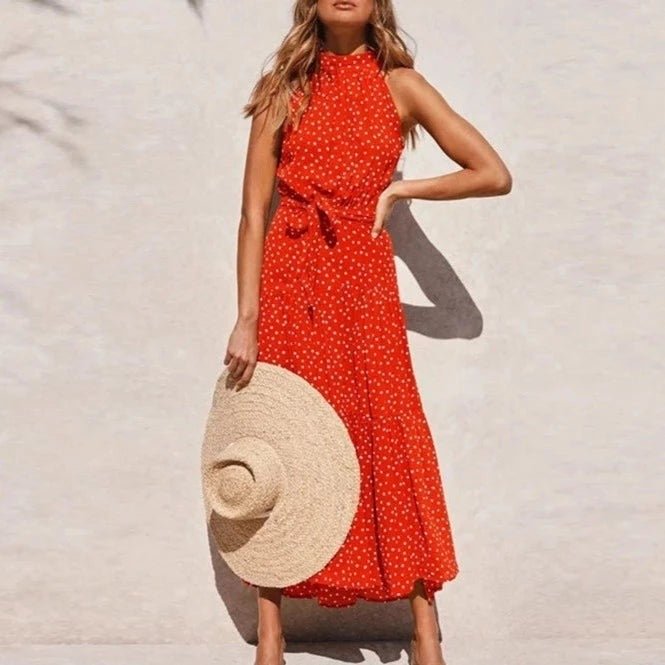 Chloe Elegant Maxi Summer Print Dress - House Of Reese