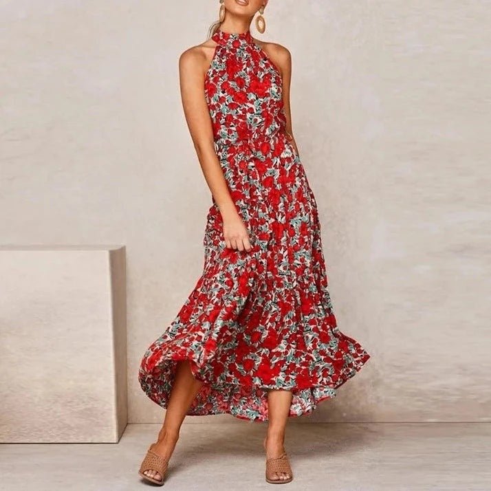 Chloe Elegant Maxi Summer Print Dress - House Of Reese