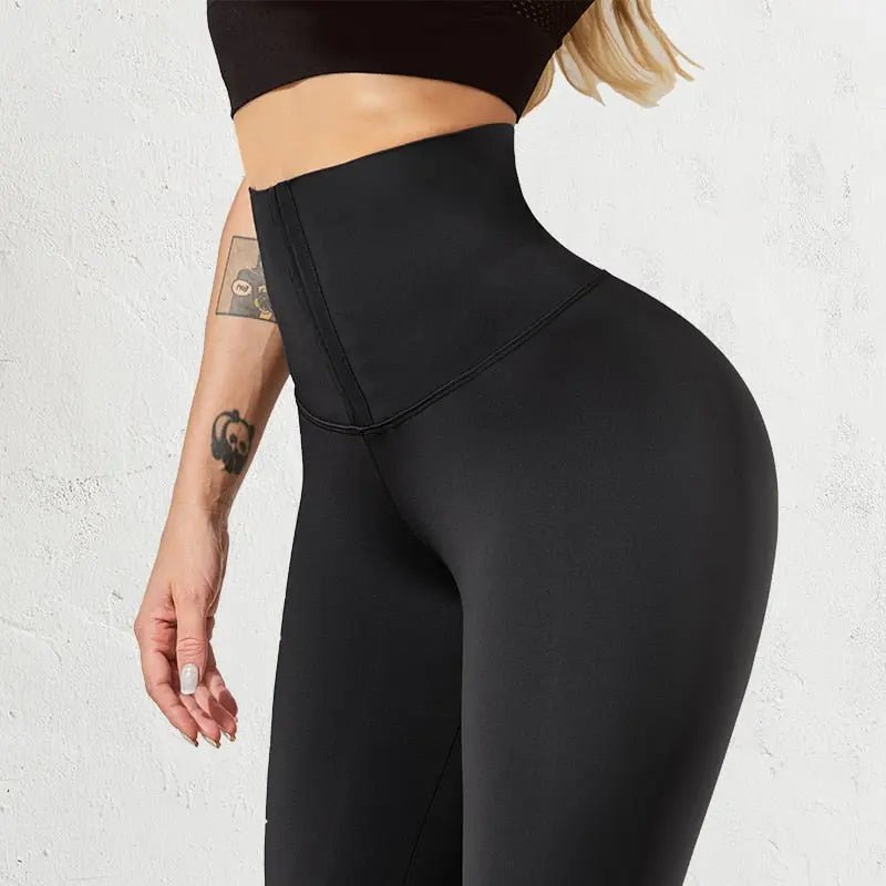 Chloe Workout & Tummy Training Leggings With Hooks - House Of Reese