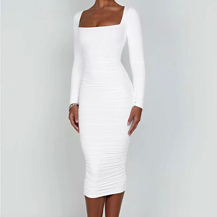 Alora Square Neck Bodycon Midi Dress