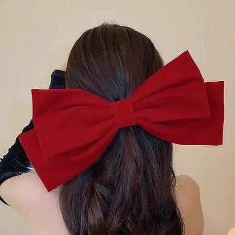 Delaney Elegant Oversized Velvet Bow Hair Clip - House Of Reese