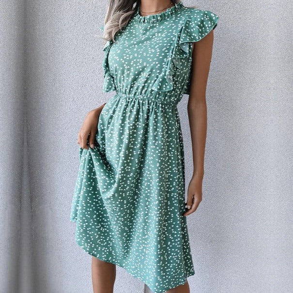 Sofia Elegant Printed A Line Midi Dress