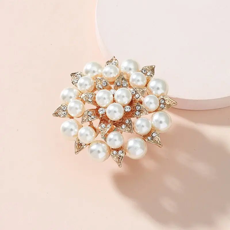 Elegant Luxe Large Pearl Crystal Rings - House Of Reese