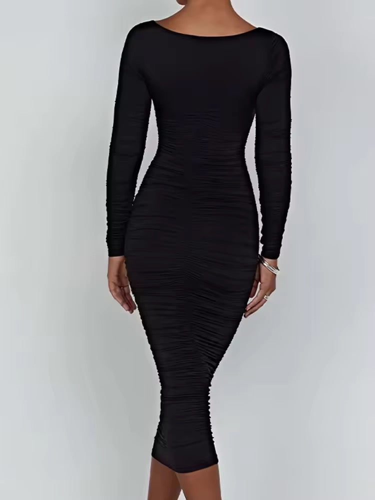 Alora Square Neck Bodycon Midi Dress