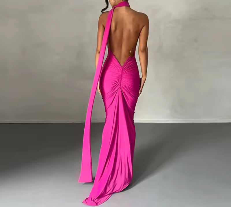 Freya Elegant Maxi Bodycon Backless Dress