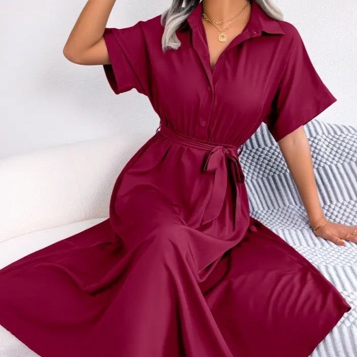 Laura Chic Shirt Summer Dress Midi