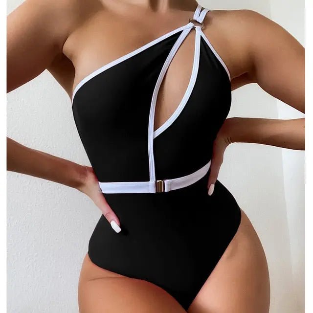 Isobel Sexy One-Shoulder Cut-Out & Strappy Back One-Piece Swimsuit - House Of Reese