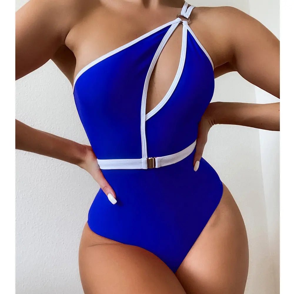 Isobel Sexy One-Shoulder Cut-Out & Strappy Back One-Piece Swimsuit - House Of Reese