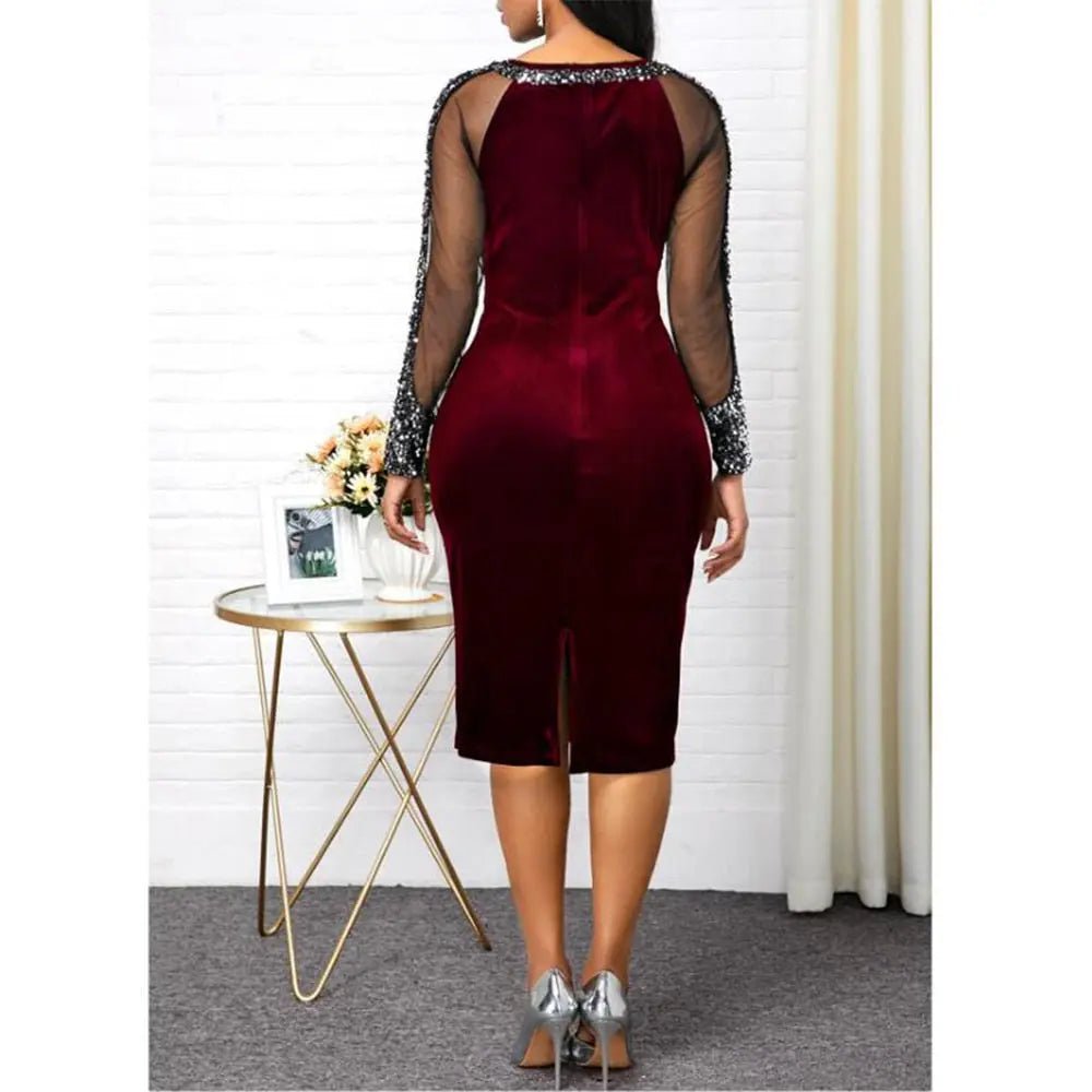 Jess Luxe Velvet Bodycon Midi Dress - House Of Reese