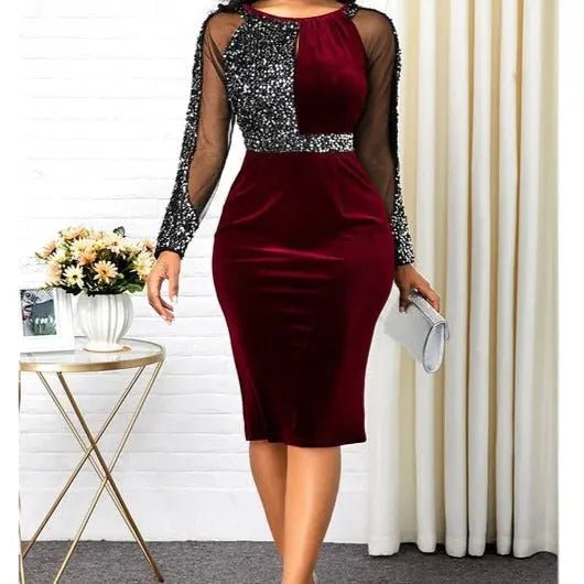 Jess Luxe Velvet Midi Bodycon Dress - House Of Reese