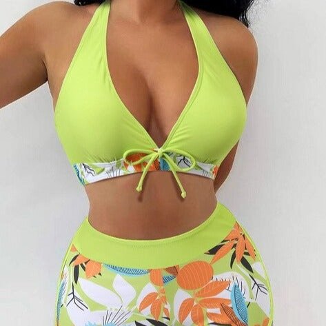 Kristiana Elegant Halter Top & Short 2-Piece Swim Set - House Of Reese