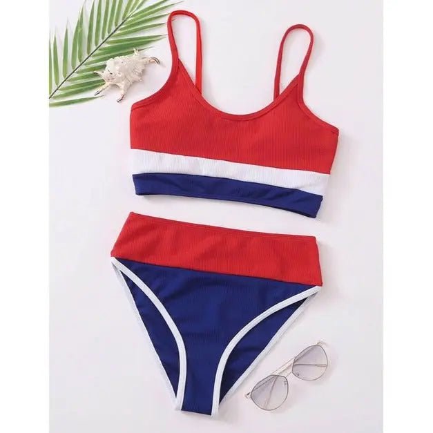 Lennon Striped 2-Piece Bikini Top & Bottom Set - House Of Reese