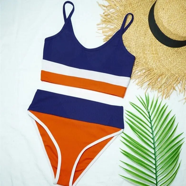 Lennon Striped 2-Piece Bikini Top & Bottom Set - House Of Reese