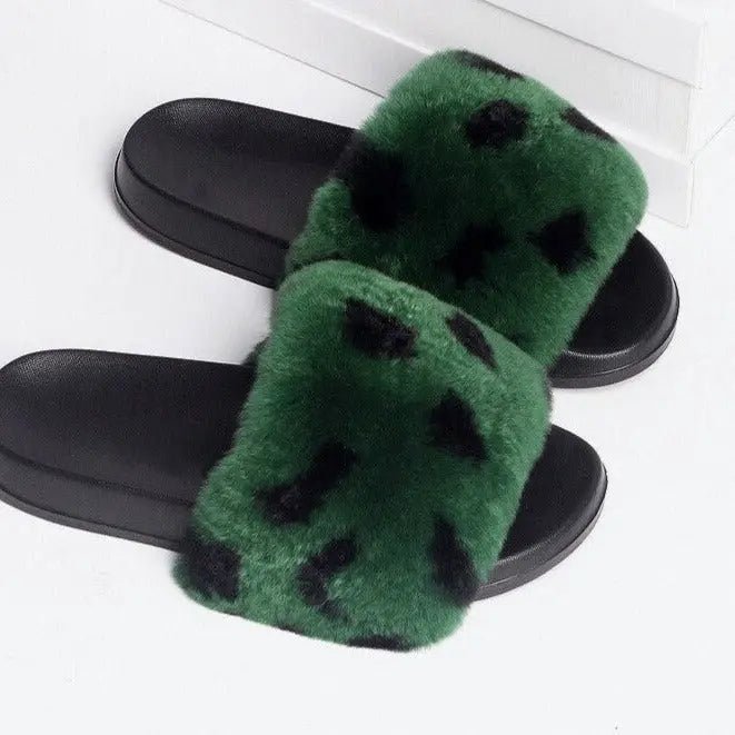 Ria Faux Fur Indoor & Outdoor Sliders - House Of Reese