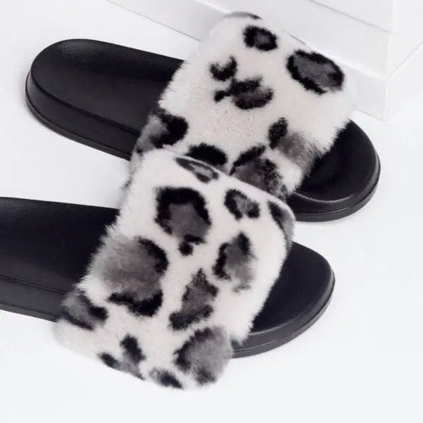 Ria Faux Fur Indoor & Outdoor Sliders - House Of Reese