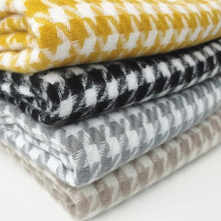 Sidney Houndstooth Wool Scarf - House Of Reese