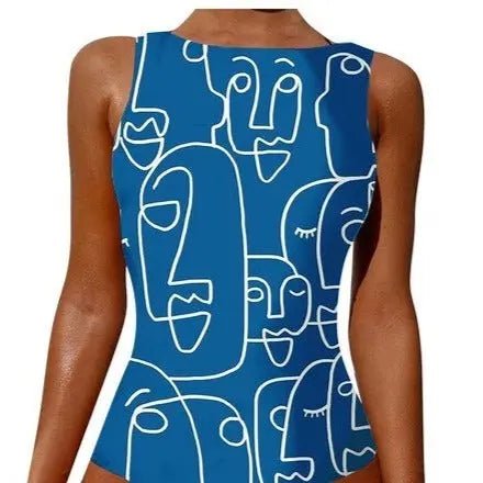 Winona Elegant Luxe Abstract Print One-Piece Swimsuit - House Of Reese