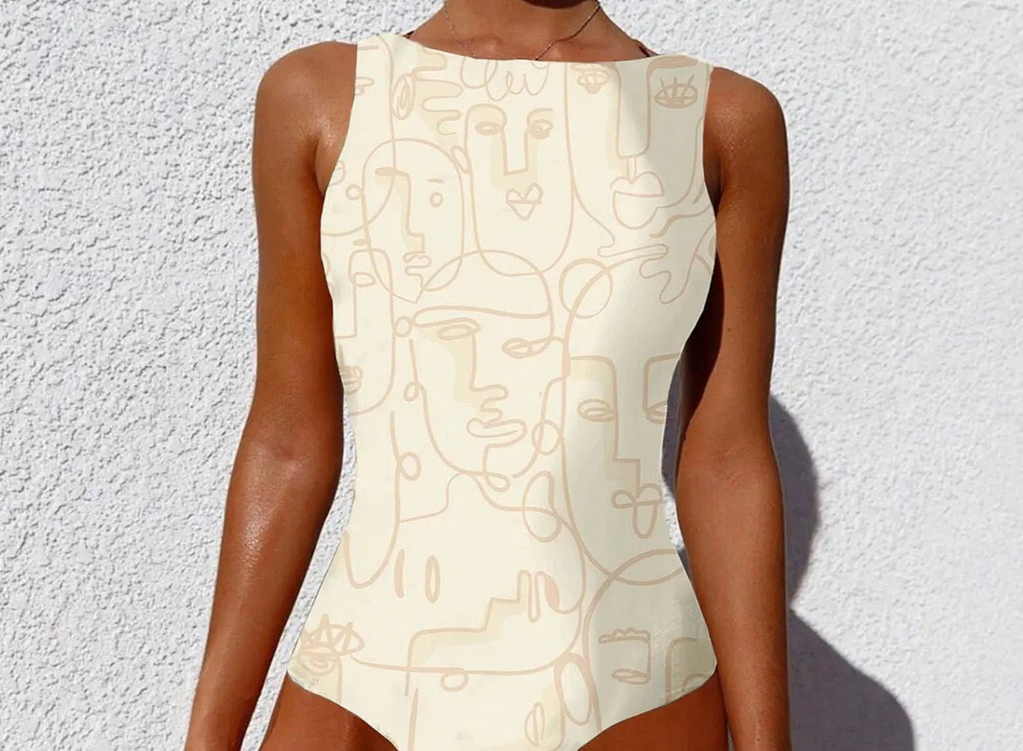 Winona Elegant Luxe Abstract Print One-Piece Swimsuit - House Of Reese