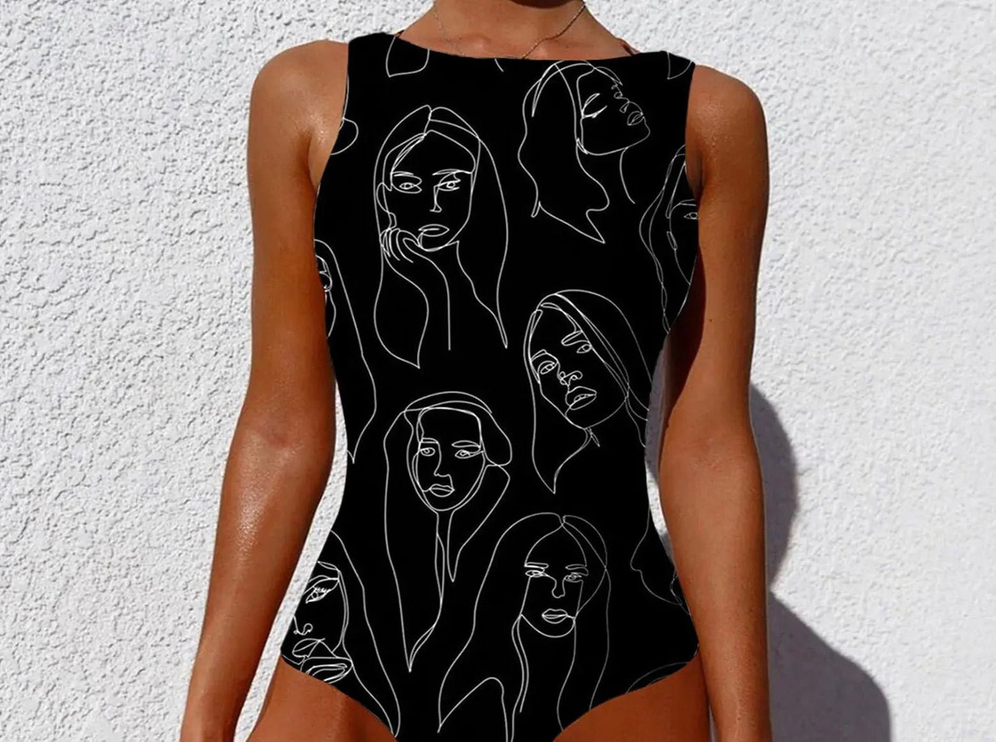 Winona Elegant Luxe Abstract Print One-Piece Swimsuit - House Of Reese