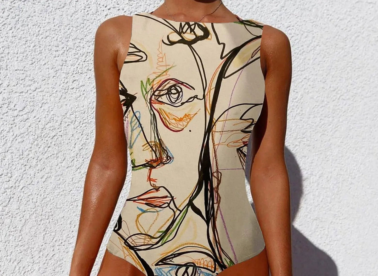 Winona Elegant Luxe Abstract Print One-Piece Swimsuit - House Of Reese