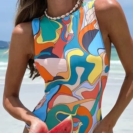 Valerie Elegant Luxe Print One-Piece Swimsuit - House Of Reese