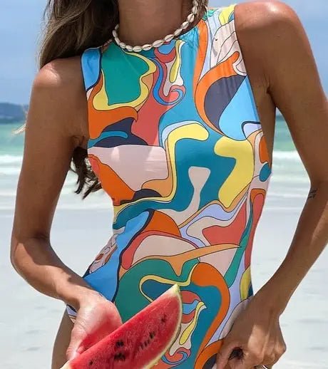 Valerie Elegant Luxe Print One Piece Swimsuit - House Of Reese