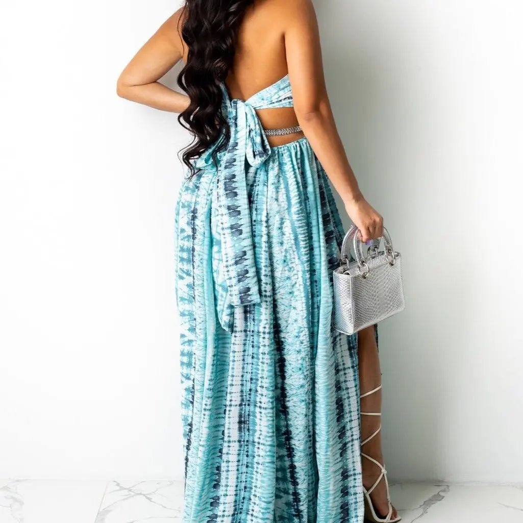 Zoella Maxi Cut-Out Slit Summer Printed Dress - House Of Reese